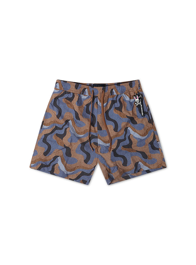 Psycho Bunny Dante Swim Trunks - Brown - denim exchange