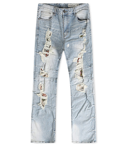 Smoke Rise Tapestry Applique Relaxed Fit Jean - Seville Blue