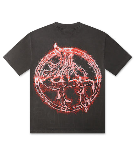 Lost Hills Star Logo Rhinestone Tee - Black Wash