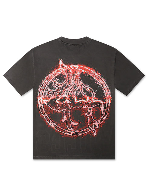 Lost Hills Star Logo Rhinestone Tee - Black Wash