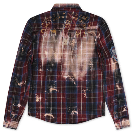 Smugglers Moon Button Up Woven Top - Bleached Plaid