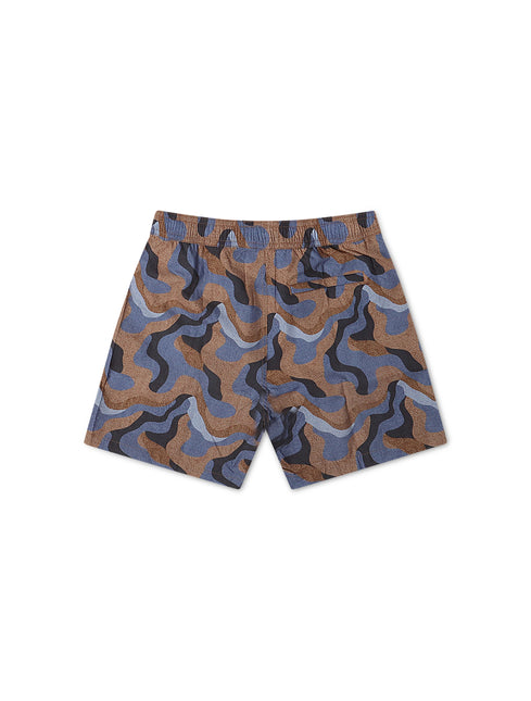 Psycho Bunny Dante Swim Trunks - Brown - denim exchange