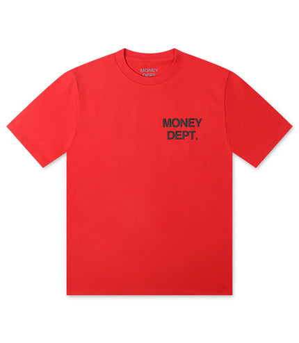 Camiseta de peso pesado Money Dept. Los Ángeles - Blanco/Negro