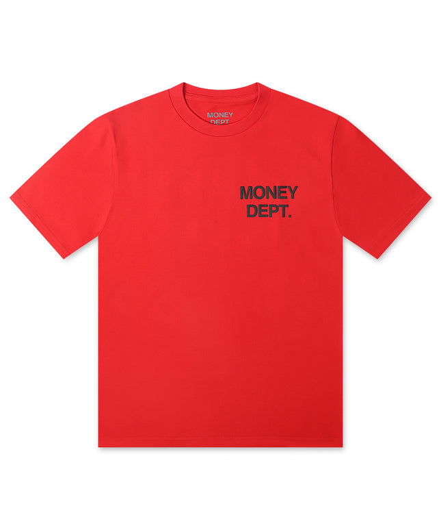 Camiseta de peso pesado Money Dept. Los Ángeles - Blanco/Negro