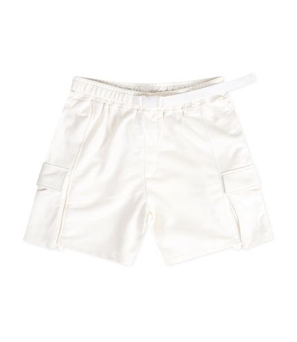 Apastime Vacation in Portugal French Terry Belted Shorts - Cream - Denim Exchange USA