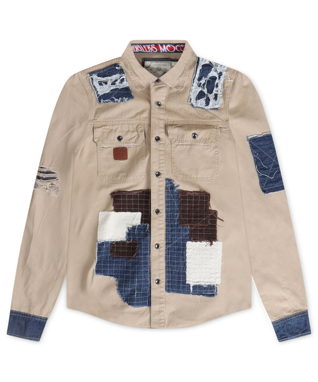 Smugglers Moon Woven Top – Khaki Plaid