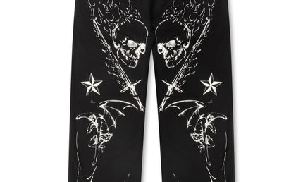 Revenge Tattoo Sweatpants - Black/Silver - denim exchange