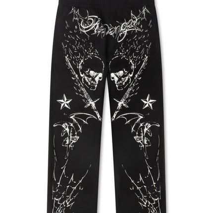 Revenge Tattoo Sweatpants - Black/Silver - denim exchange