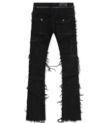 Valabasas Aegerine Stacked Flare Jean - Jet Black - Denim Exchange 