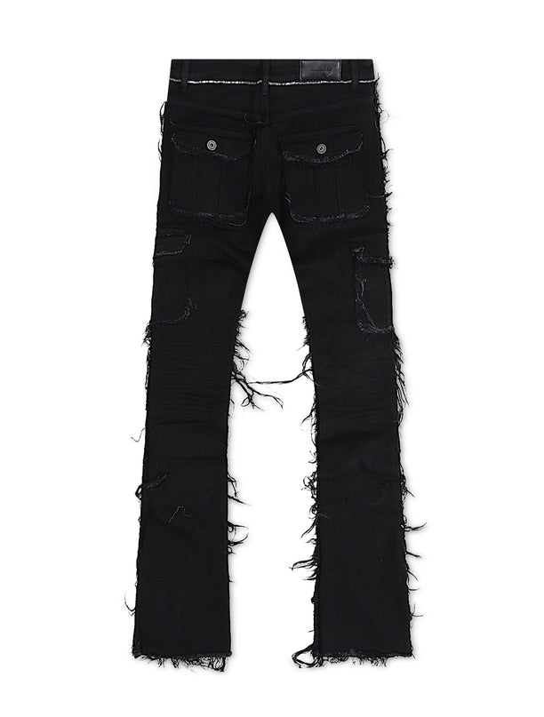 Valabasas Aegerine Stacked Flare Jean - Jet Black - Denim Exchange 