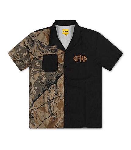 Gftd LA Hunter Button Up Shirt - Charcoal/Camo - Denim Exchange 