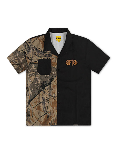 Gftd LA Hunter Button Up Shirt - Charcoal/Camo - Denim Exchange 