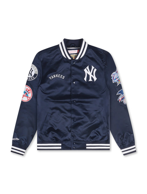 Mitchell & Ness Court Double Clutch Satin Jacket - Navy