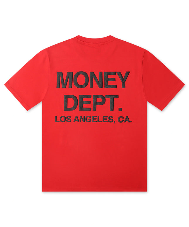 Camiseta de peso pesado Money Dept. Los Ángeles - Blanco/Negro