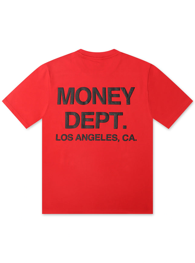 Money Dept. Los Angeles Puff Print Tee - Red/Black
