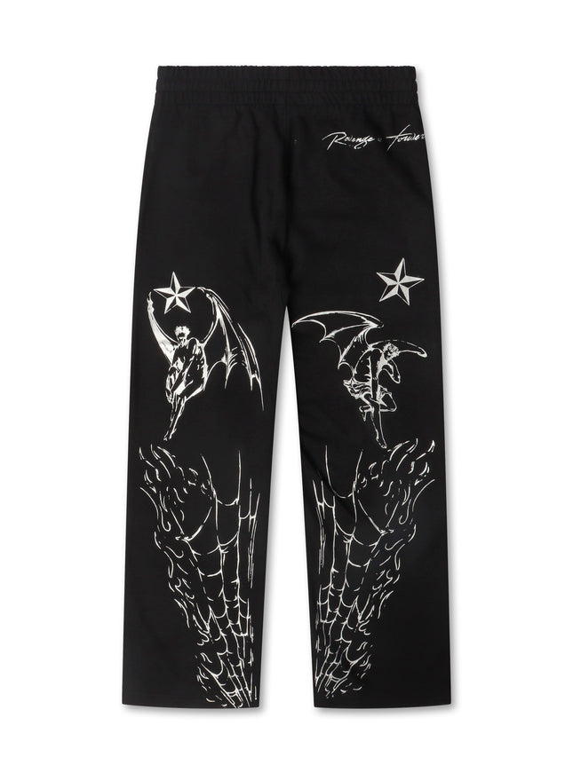 Revenge Tattoo Sweatpants - Black/Silver - denim exchange