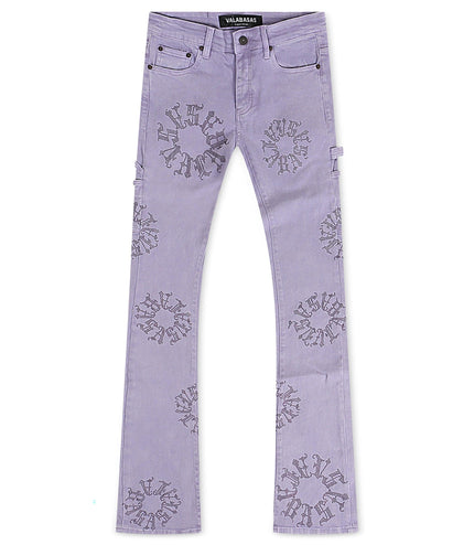 Valabasas Ringer Stacked Flare Jean - Plum Purple - Denim Exchange 