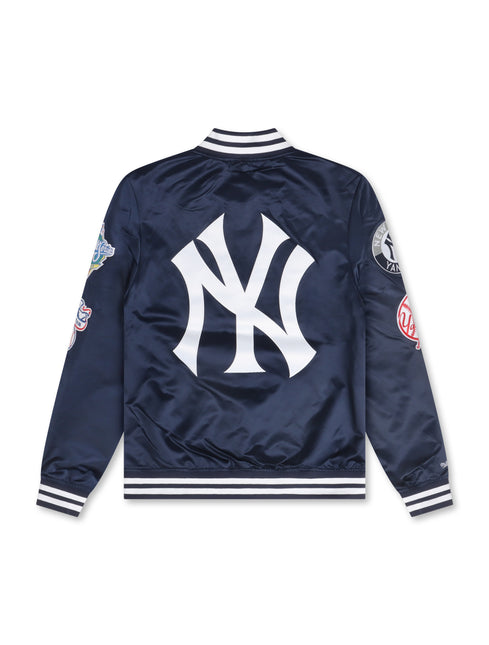 Mitchell & Ness Court Double Clutch Satin Jacket - Navy