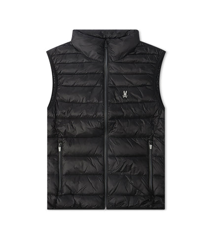 Psycho Bunny Blythe Packable Puffer Vest - Black