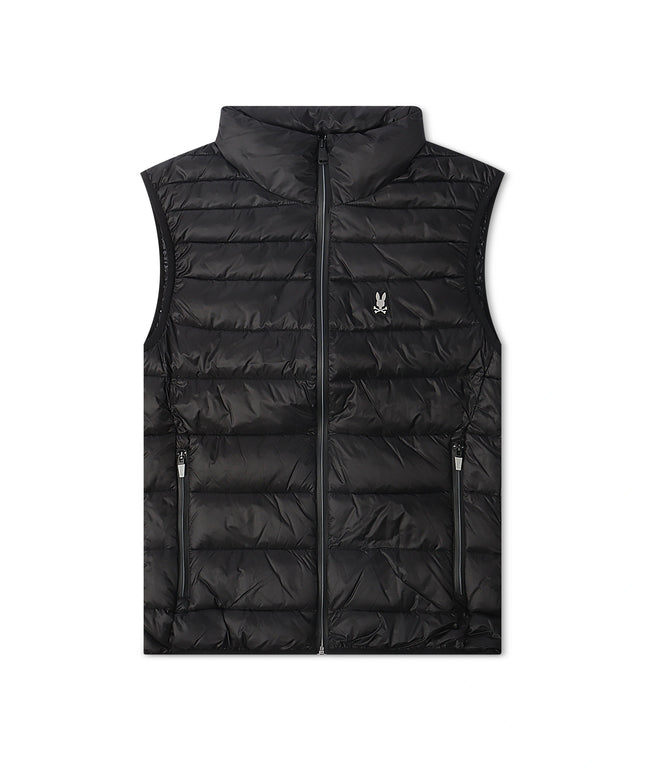 Psycho Bunny Blythe Packable Puffer Vest - Black