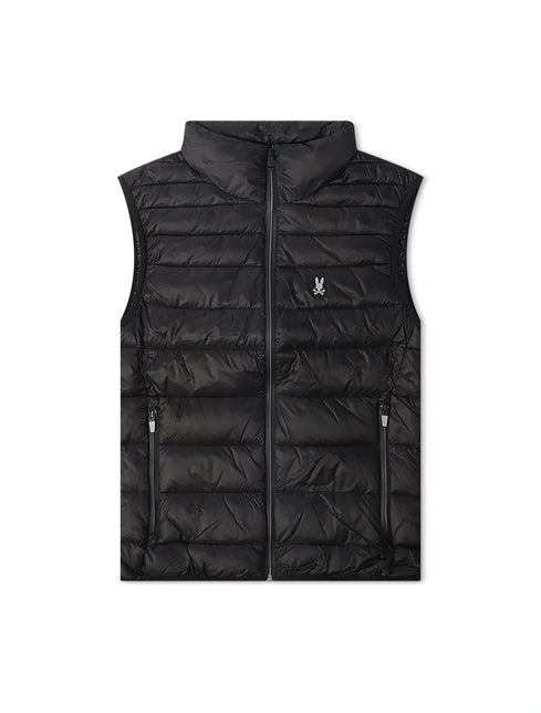 Psycho Bunny Blythe Packable Puffer Vest - Black