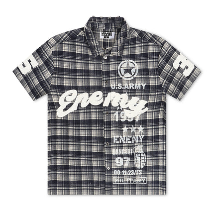 N.M.E NYC No Mercy Flannel Overshirt - Blue