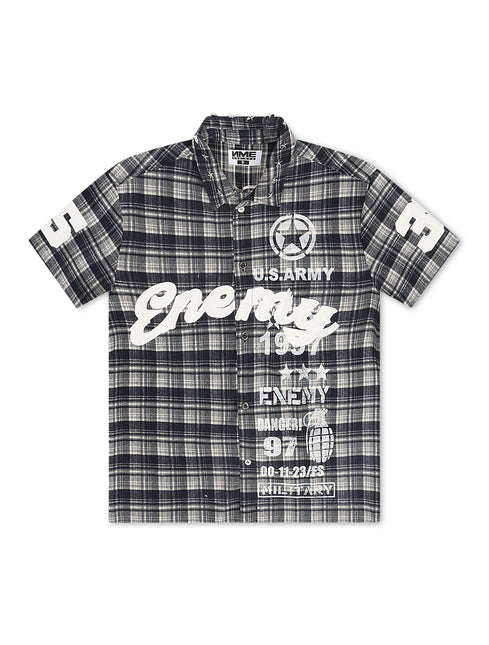 N.M.E NYC No Mercy Flannel Overshirt - Blue