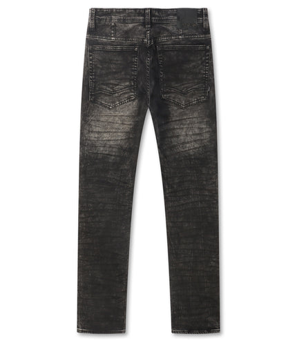 Makobi Distressed Straight Leg Jeans – Black Wash