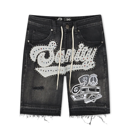 Politics Sanity Jorts - Black Wash