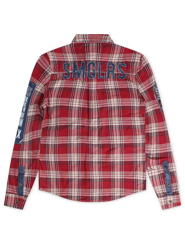 Smugglers Moon Button Up Woven Top - Red Plaid