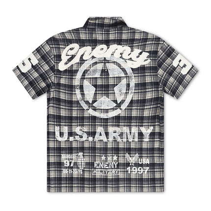 N.M.E NYC No Mercy Flannel Overshirt - Blue
