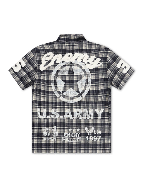 N.M.E NYC No Mercy Flannel Overshirt - Blue