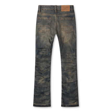 Jordan Craig Kids Pleated Side Seam Shredded Jeans - Dark Vintage