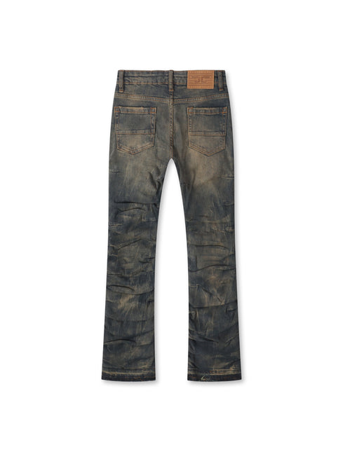 Jordan Craig Kids Pleated Side Seam Shredded Jeans - Dark Vintage