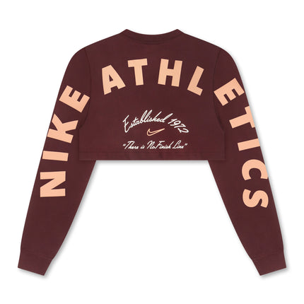 Nike Womens Oversized Long Sleeve - Burgundy Crush