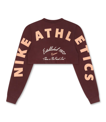 Nike Womens Oversized Long Sleeve - Burgundy Crush