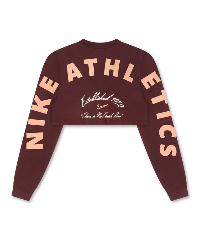 Nike Womens Oversized Long Sleeve - Burgundy Crush