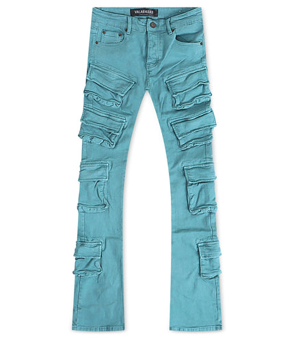 Valabasas Pinnacle Stacked Flare Jean - Aqua - Denim Exchange 