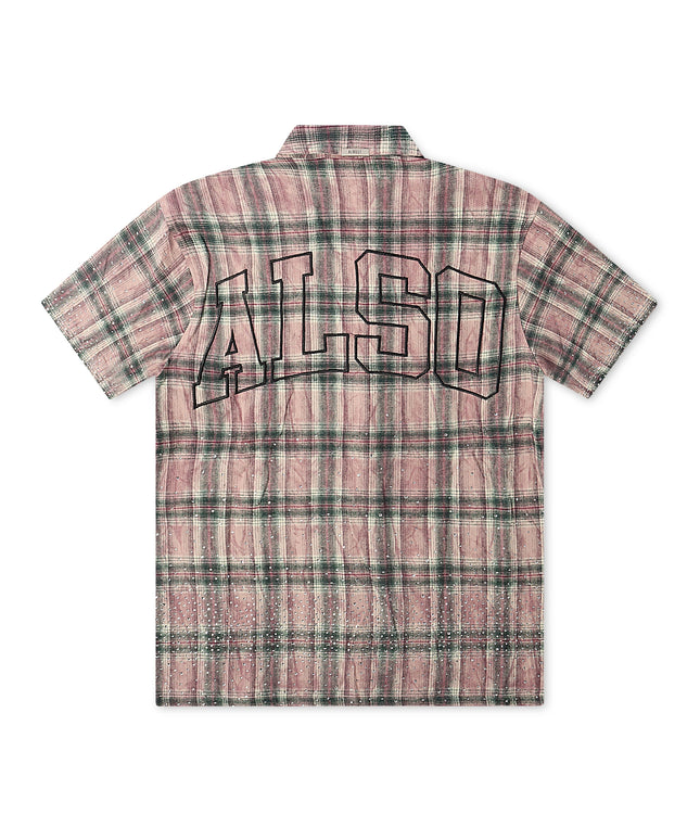 Almost Someday Solomon Rhinestone Flannel - Maroon