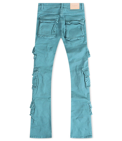 Valabasas Pinnacle Stacked Flare Jean - Aqua - Denim Exchange 