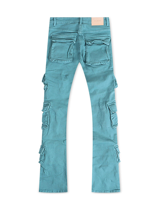 Valabasas Pinnacle Stacked Flare Jean - Aqua - Denim Exchange 