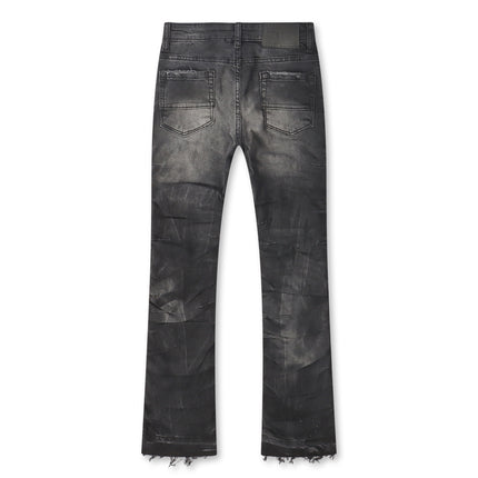 Jordan Craig Kids Pleated Side Seam Shredded Jeans - Black Shadow
