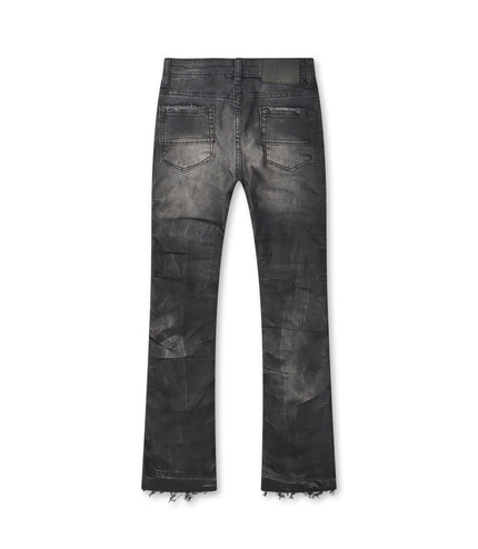 Jordan Craig Kids Pleated Side Seam Shredded Jeans - Black Shadow