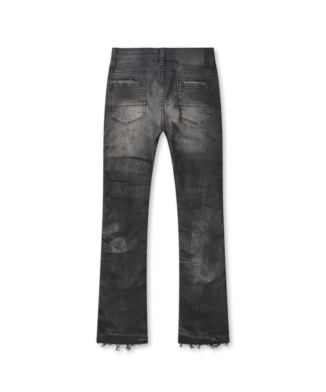 Jordan Craig Kids Pleated Side Seam Shredded Jeans - Black Shadow