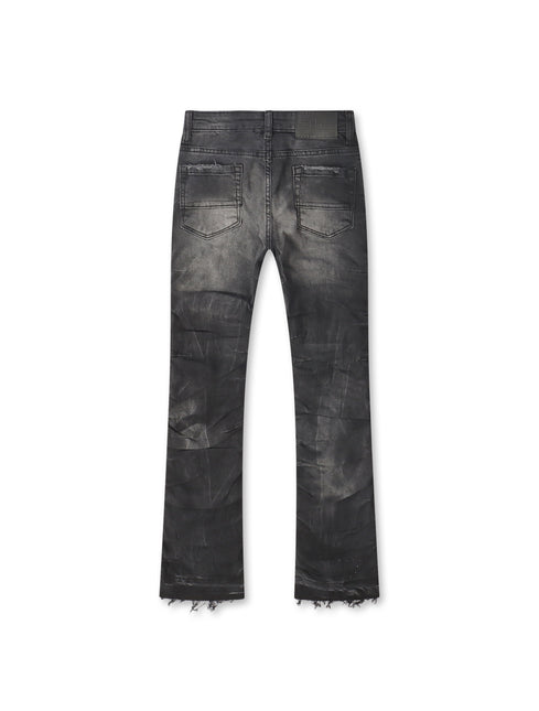 Jordan Craig Kids Pleated Side Seam Shredded Jeans - Black Shadow