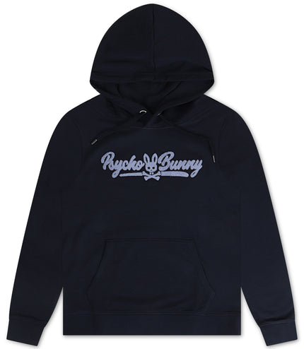 Psycho Bunny Mens Scott Chenille Patch Hoodie - Navy