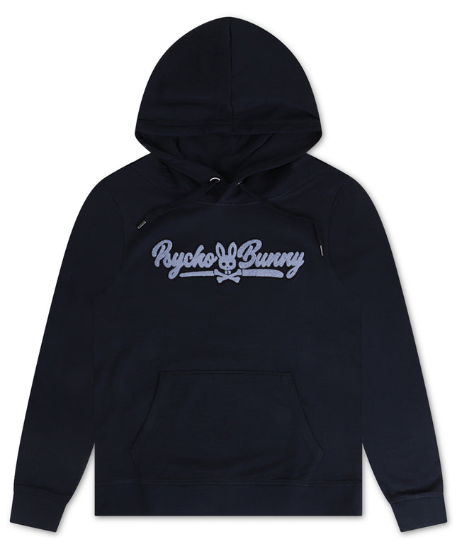Psycho Bunny Mens Scott Chenille Patch Hoodie - Navy