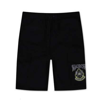 SMOKE RISE GRAPHIC POLISHED TWILL SHORTS - BLACK SMOKE RISE