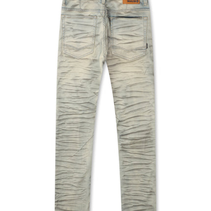 Makobi Distressed Straight Leg Jeans – Dirt Wash