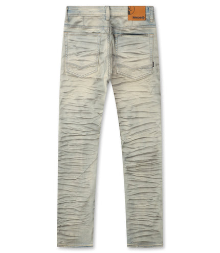 Makobi Distressed Straight Leg Jeans – Dirt Wash